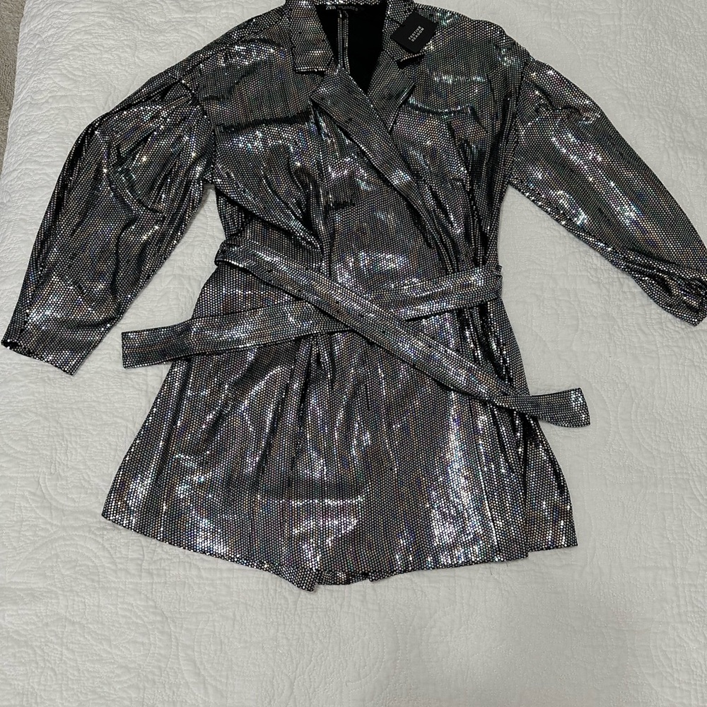 Zara Shiny Metallic Jacket jumper